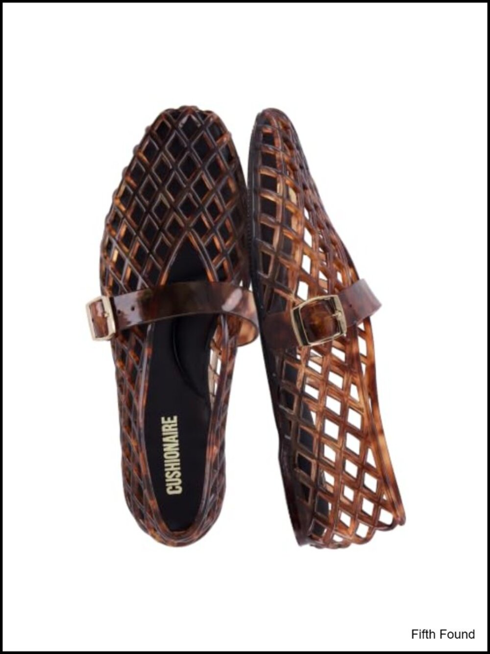 CUSHIONAIRE Women's Woven Jelly Cage Mary Jane Ballet Flats